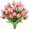Artificial Tulip Flowers 18pcs Real Touch Faux Tulip Stems for Bouquets Arrangements Decor